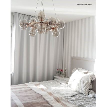 ByRydens - Lustr na lanku SPLENDOR 15xG9/5W/230V kouřová/hnědá pr. 58 cm