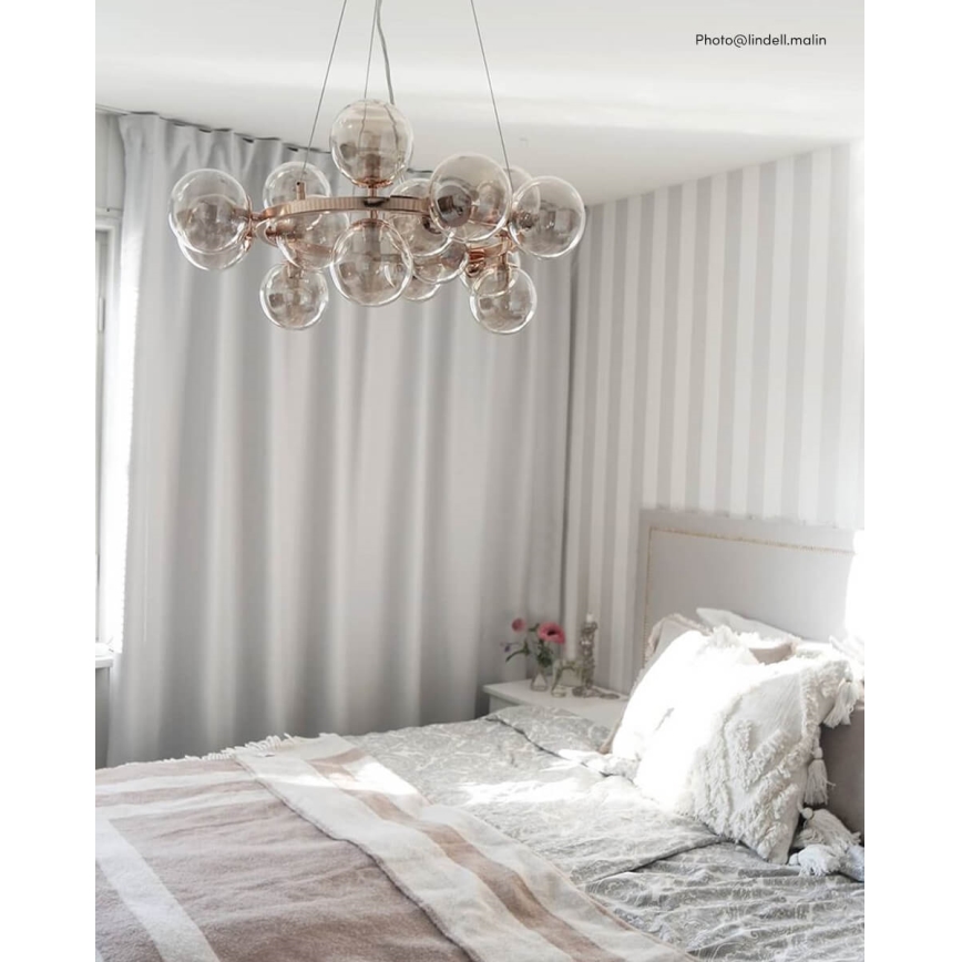 ByRydens - Lustr na lanku SPLENDOR 15xG9/5W/230V kouřová/hnědá pr. 58 cm