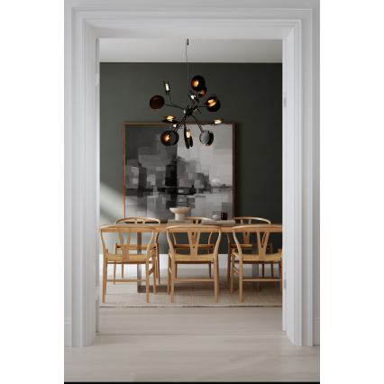 ByRydens - Lustr na lanku TURNO 18xG9/4W/230V zlatá/černá pr. 80 cm