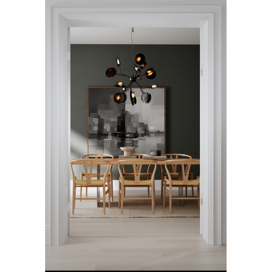 ByRydens - Lustr na lanku TURNO 18xG9/4W/230V zlatá/černá pr. 80 cm