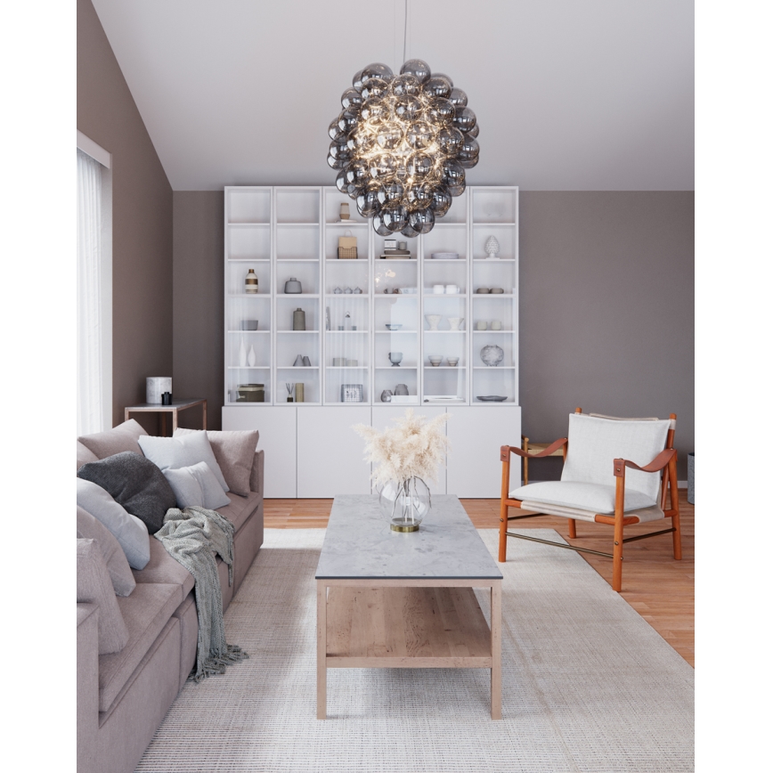 ByRydens - Lustr na lanku DELUXE 4xE14/5W/230V šedá/kouřová