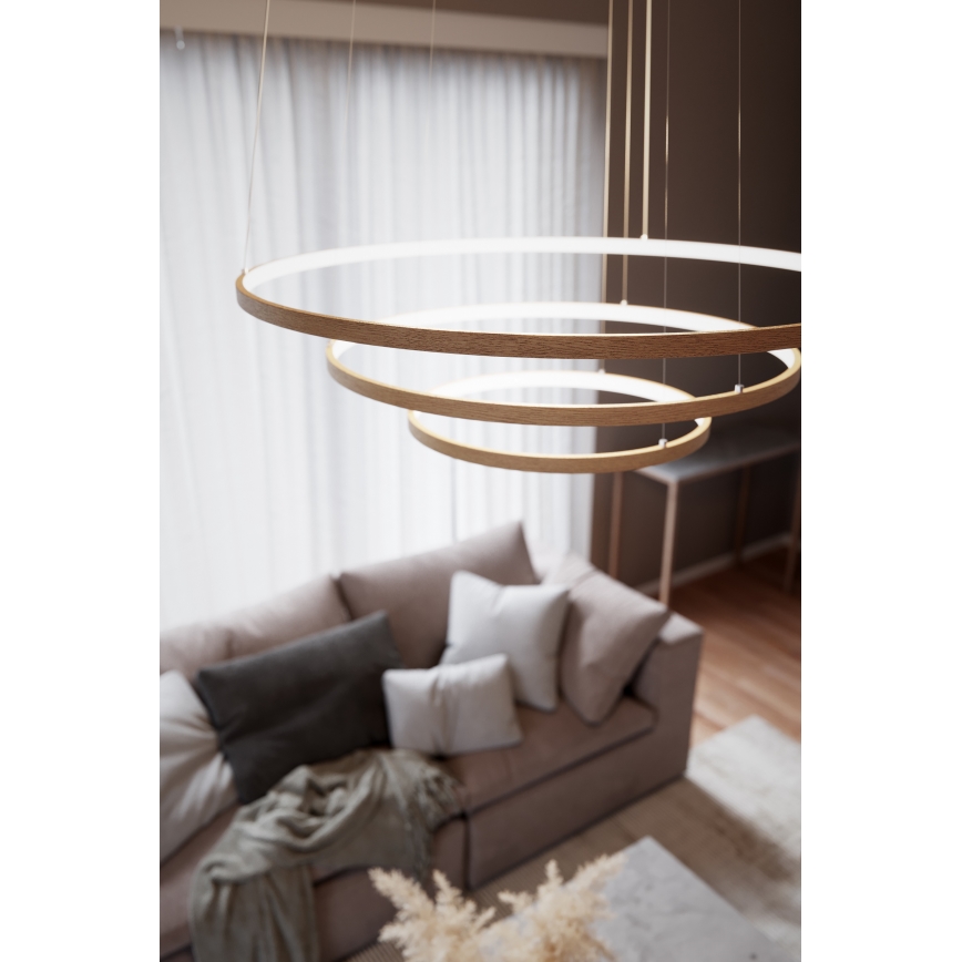 ByRydens - LED Lustr na lanku TRIONE LED/45W/230V hnědá pr. 80 cm