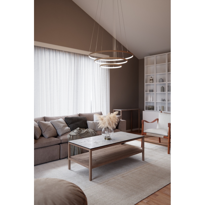 ByRydens - LED Lustr na lanku TRIONE LED/45W/230V hnědá pr. 80 cm
