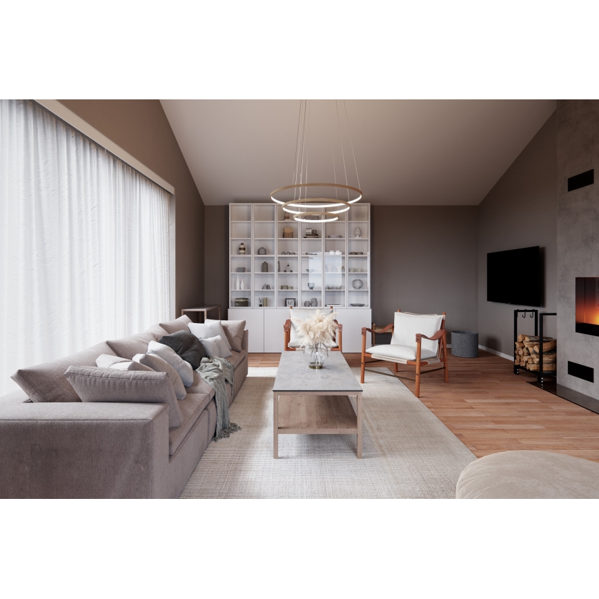 ByRydens - LED Lustr na lanku TRIONE LED/45W/230V hnědá pr. 80 cm
