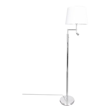 ByRydens - LED Stojací lampa ORLANDO 1xE27/5W/230V + LED/3W bílá/lesklý chrom pr. 36 cm