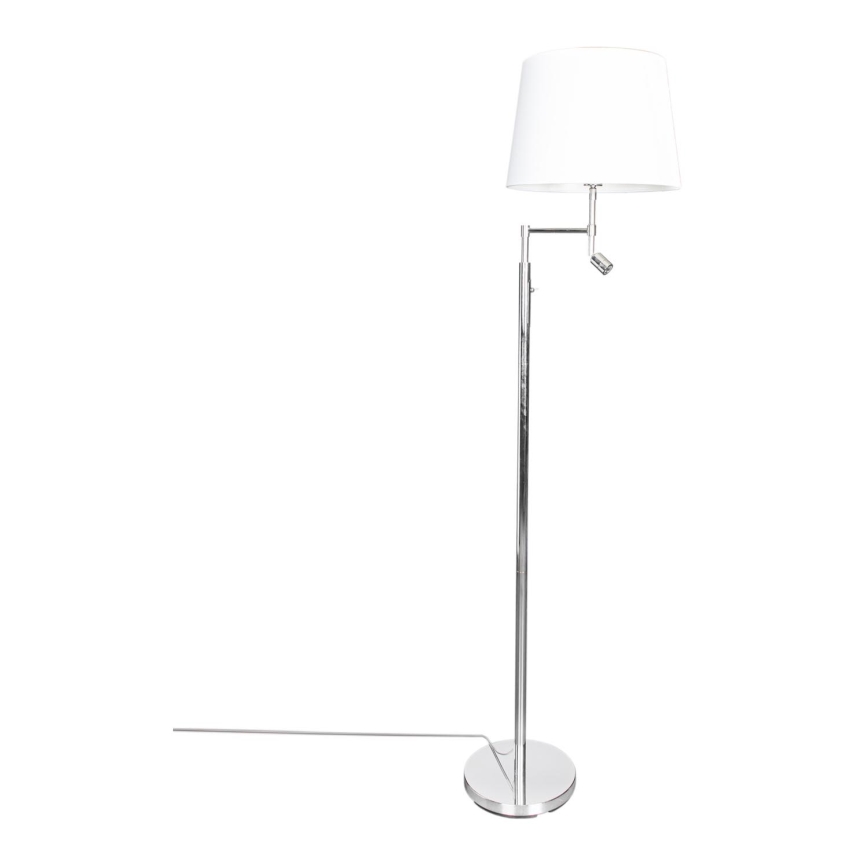 ByRydens - LED Stojací lampa ORLANDO 1xE27/5W/230V + LED/3W bílá/lesklý chrom pr. 36 cm