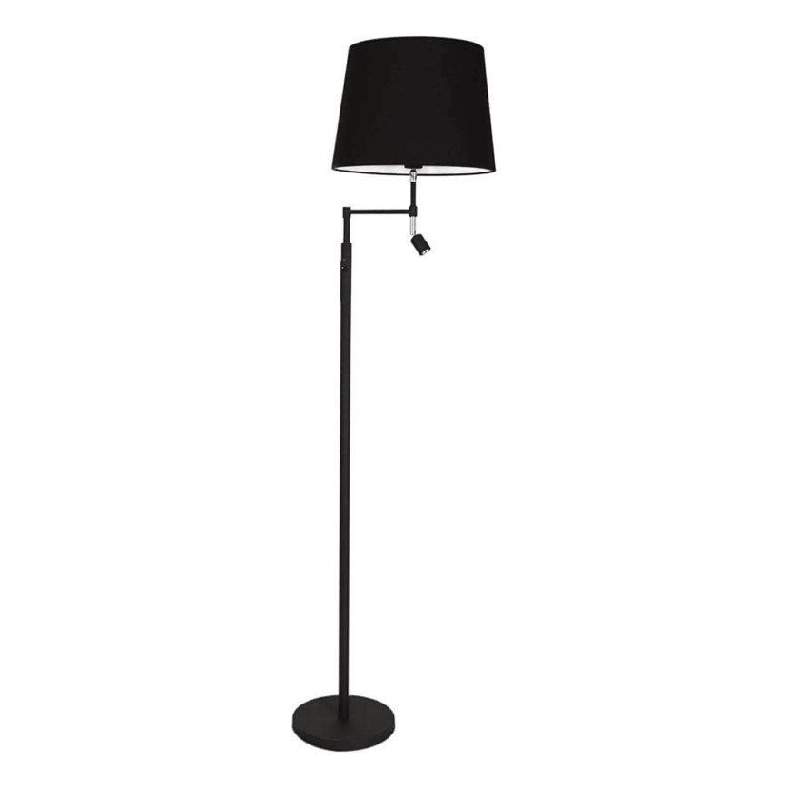 ByRydens - LED Stojací lampa ORLANDO 1xE27/5W/230V + LED/3W černá pr. 36 cm