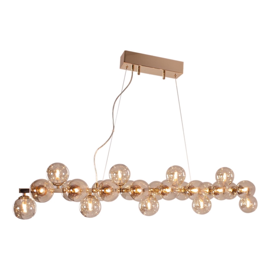 ByRydens - Lustr na lanku SPLENDOR 25xG9/5W/230V kouřová/hnědá