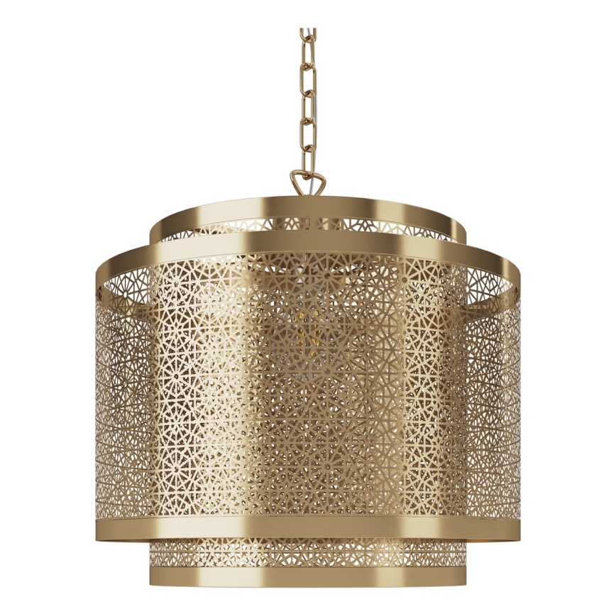 ByRydens - Lustr na řetězu HERMINE 1xE27/5W/230V mosaz pr. 34 cm
