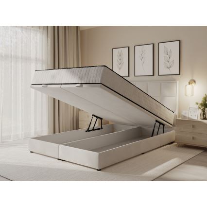 Čalouněná postel s matracemi a úložným prostorem GRACE 180x200 cm béžová