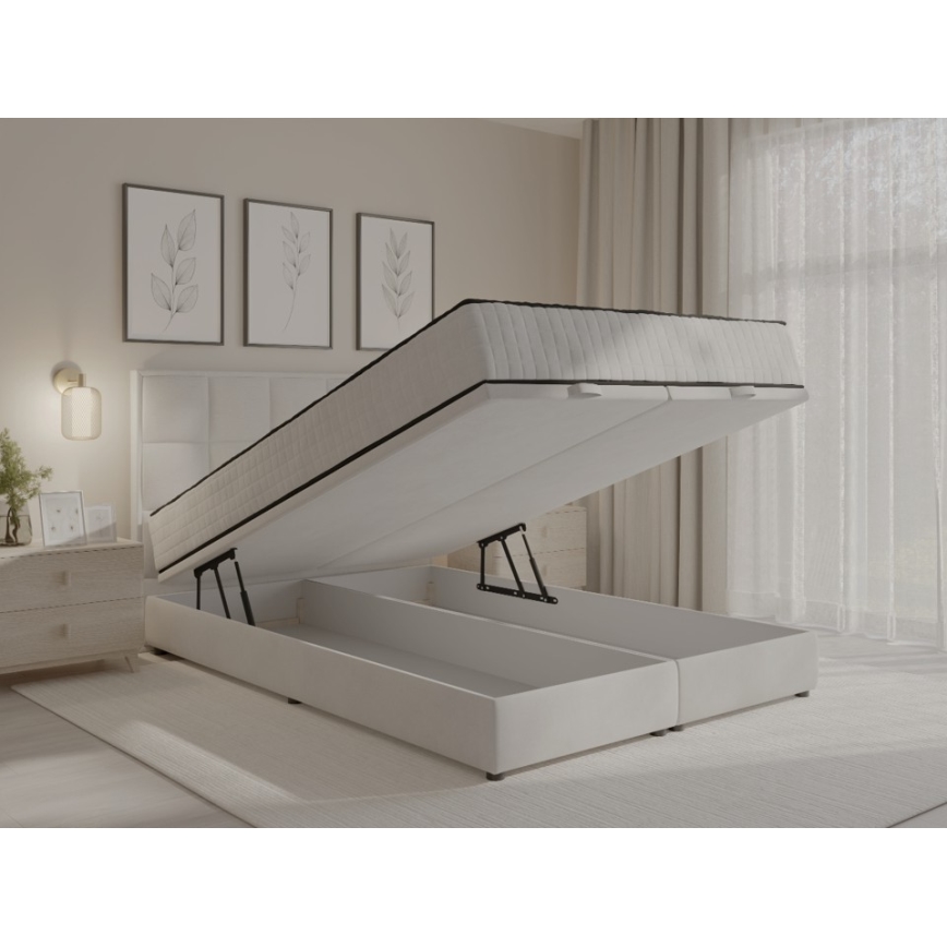 Čalouněná postel s matracemi a úložným prostorem GRACE 180x200 cm šedá