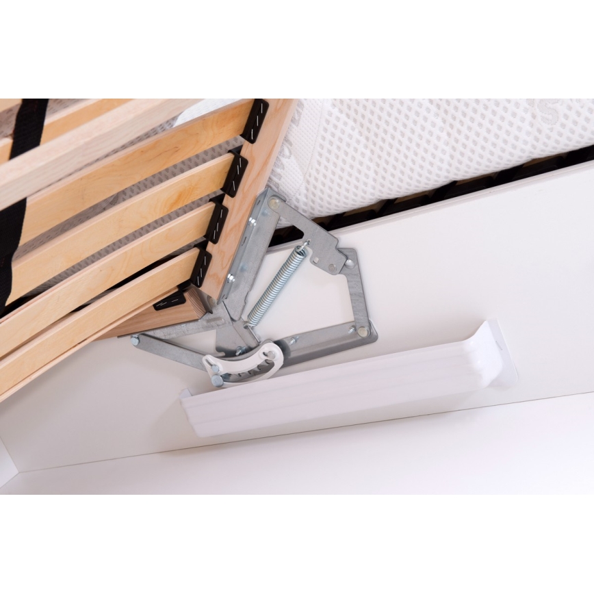 Čalouněná postel s matrací a úložným prostorem ALIS 160x200 cm hnědá