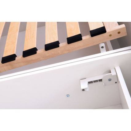 Čalouněná postel s matrací a úložným prostorem ALIS 160x200 cm světle šedá