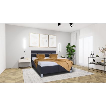 Čalouněná postel s matrací a úložným prostorem ALIS 180x200 cm antracit