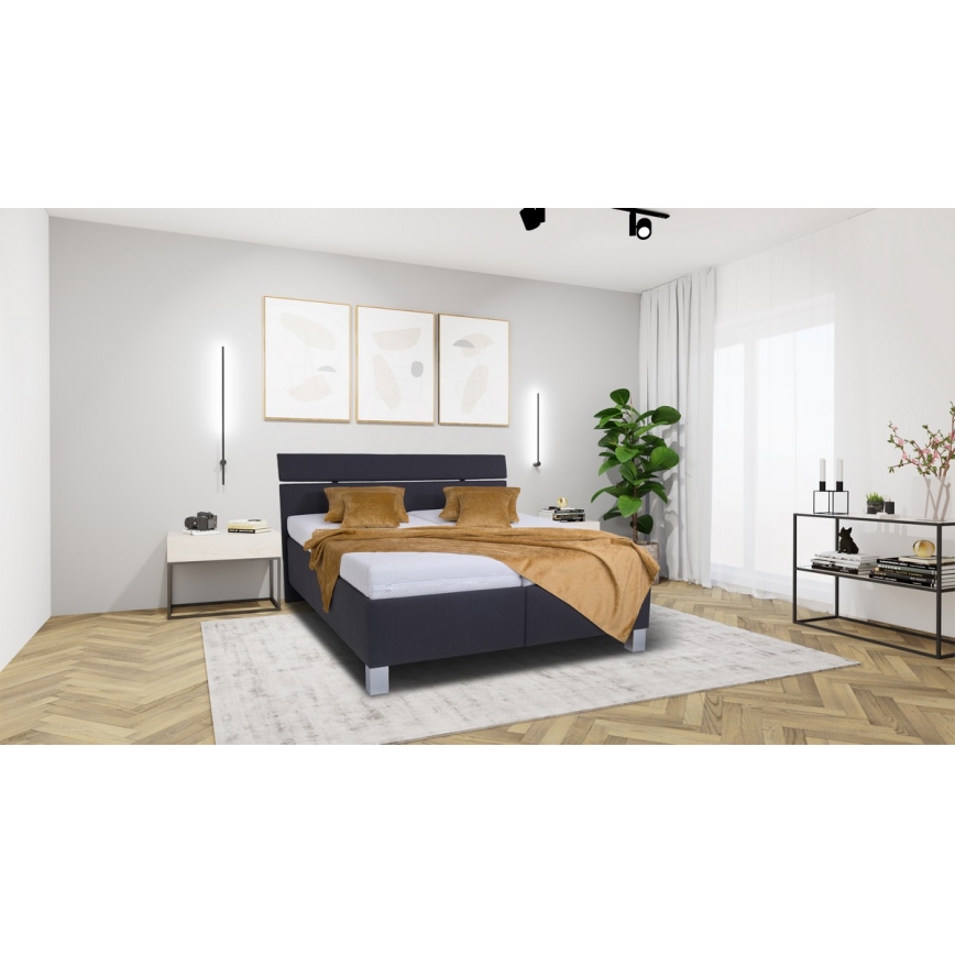 Čalouněná postel s matrací a úložným prostorem ALIS 180x200 cm antracit