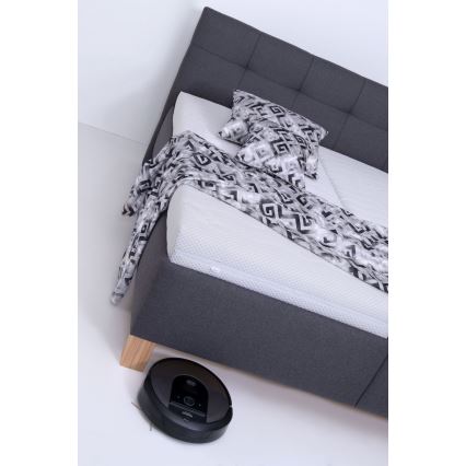 Čalouněná postel s matrací a úložným prostorem MARIA 160x200 cm šedá