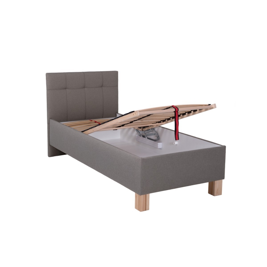 Čalouněná postel s matrací a úložným prostorem MARIA ONE 90x200 cm taupe