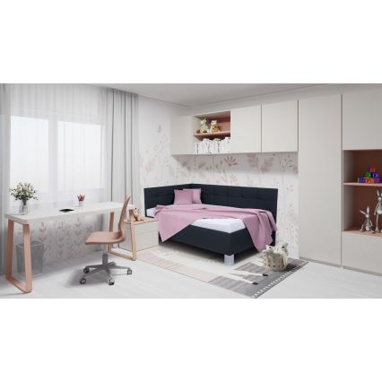 Čalouněná postel s matrací a úložným prostorem MARIA PETITE 120x200 cm antracit