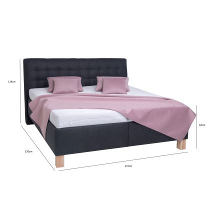 Čalouněná postel s matrací a úložným prostorem VIOLET 160x200 cm antracit