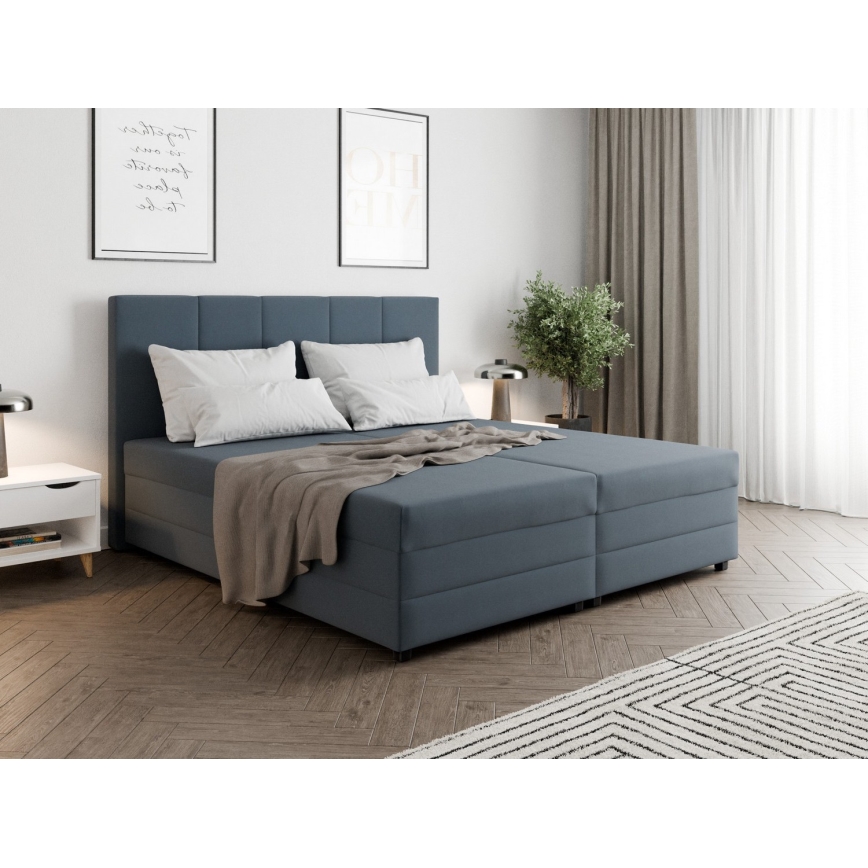 Čalouněná postel s pružinovou matrací a úložným prostorem ISABEL 160x200 šedá