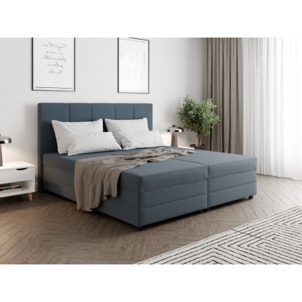 Čalouněná postel s pružinovou matrací a úložným prostorem ISABEL 180x200 šedá