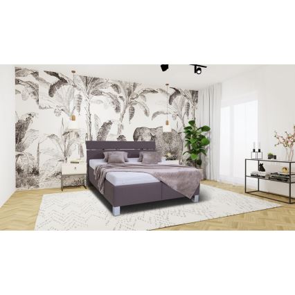 Čalouněná postel s úložným prostorem bez matrace ALIS 180x200 cm hnědá