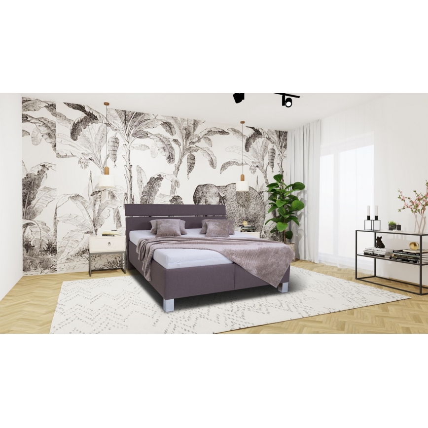 Čalouněná postel s úložným prostorem bez matrace ALIS 180x200 cm hnědá