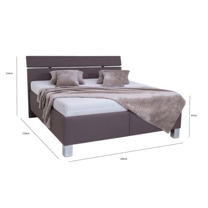 Čalouněná postel s úložným prostorem bez matrace ALIS 180x200 cm hnědá