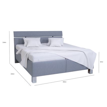 Čalouněná postel s úložným prostorem bez matrace ALIS 180x200 cm světle šedá