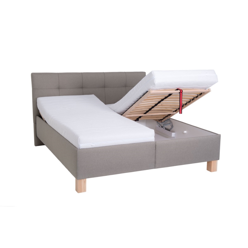 Čalouněná postel s úložným prostorem bez matrace MARIA 160x200 cm taupe