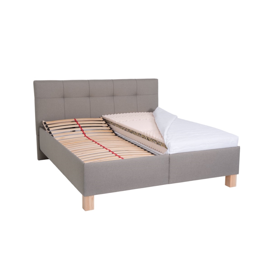 Čalouněná postel s úložným prostorem bez matrace MARIA 160x200 cm taupe