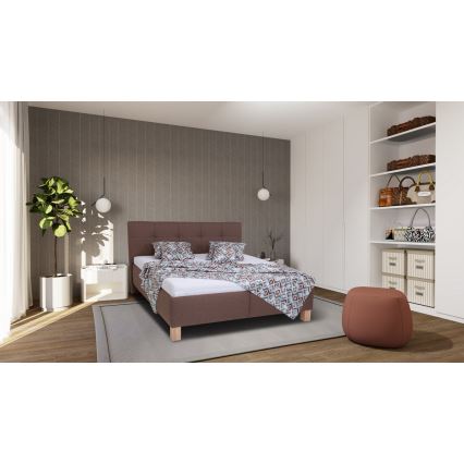 Čalouněná postel s úložným prostorem bez matrace MARIA 180x200 cm hnědá