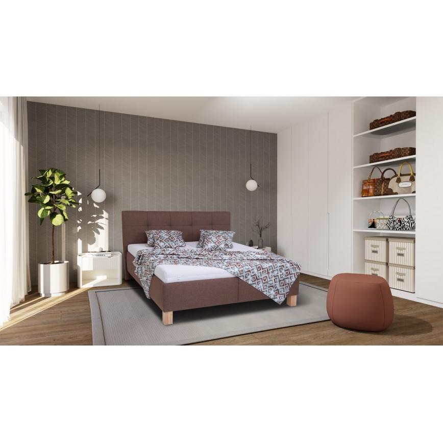 Čalouněná postel s úložným prostorem bez matrace MARIA 180x200 cm hnědá