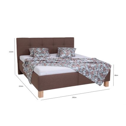 Čalouněná postel s úložným prostorem bez matrace MARIA 180x200 cm hnědá