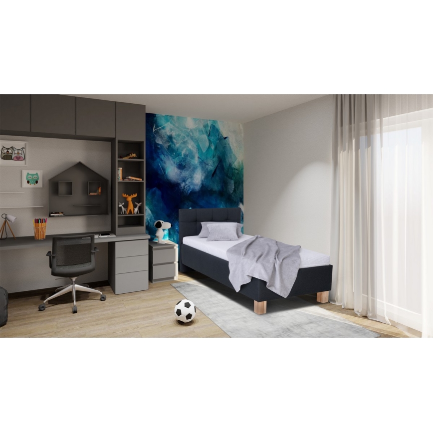 Čalouněná postel s úložným prostorem bez matrace MARIA ONE 90x200 cm antracit