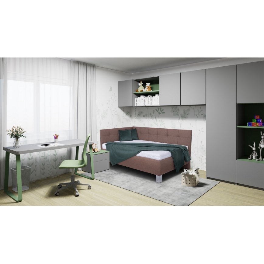 Čalouněná postel s úložným prostorem bez matrace MARIA PETITE 120x200 cm hnědá