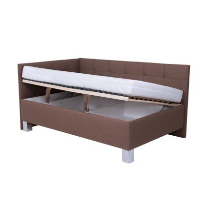 Čalouněná postel s úložným prostorem bez matrace MARIA PETITE 120x200 cm hnědá