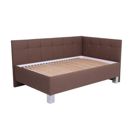 Čalouněná postel s úložným prostorem bez matrace MARIA PETITE 120x200 cm hnědá