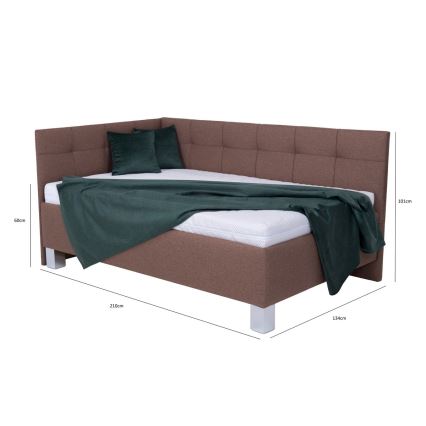 Čalouněná postel s úložným prostorem bez matrace MARIA PETITE 120x200 cm hnědá