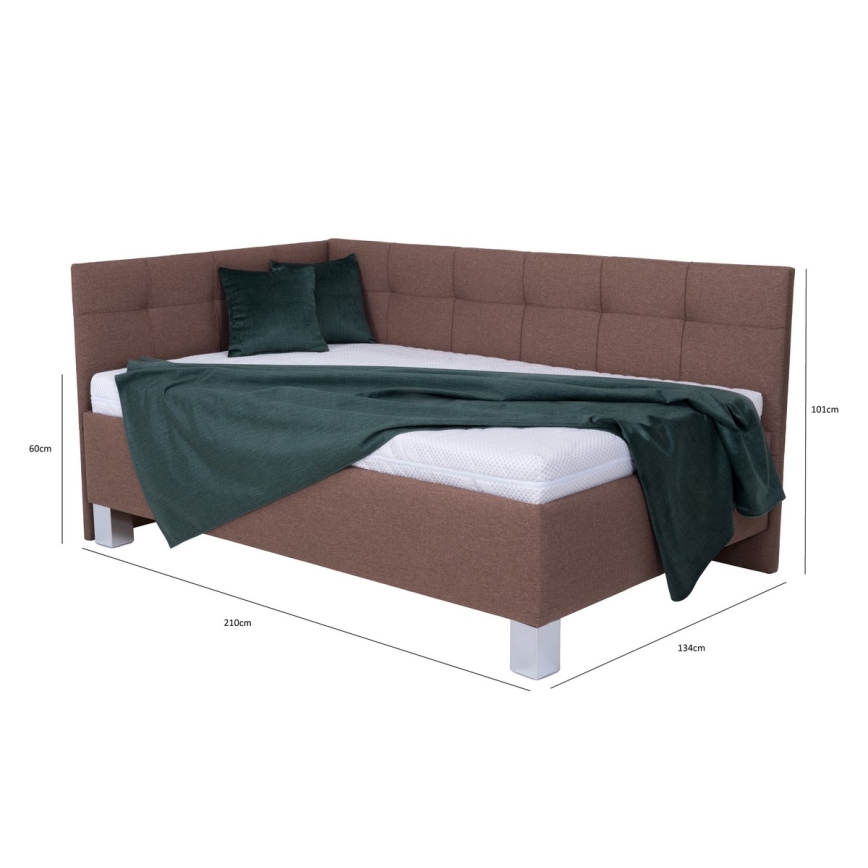 Čalouněná postel s úložným prostorem bez matrace MARIA PETITE 120x200 cm hnědá