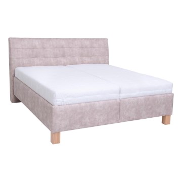 Čalouněná postel s úložným prostorem bez matrace VIOLET 160x200 cm béžová