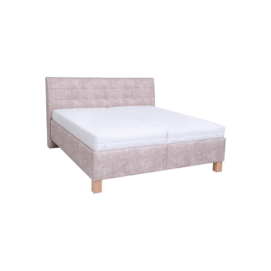 Čalouněná postel s úložným prostorem bez matrace VIOLET 160x200 cm béžová