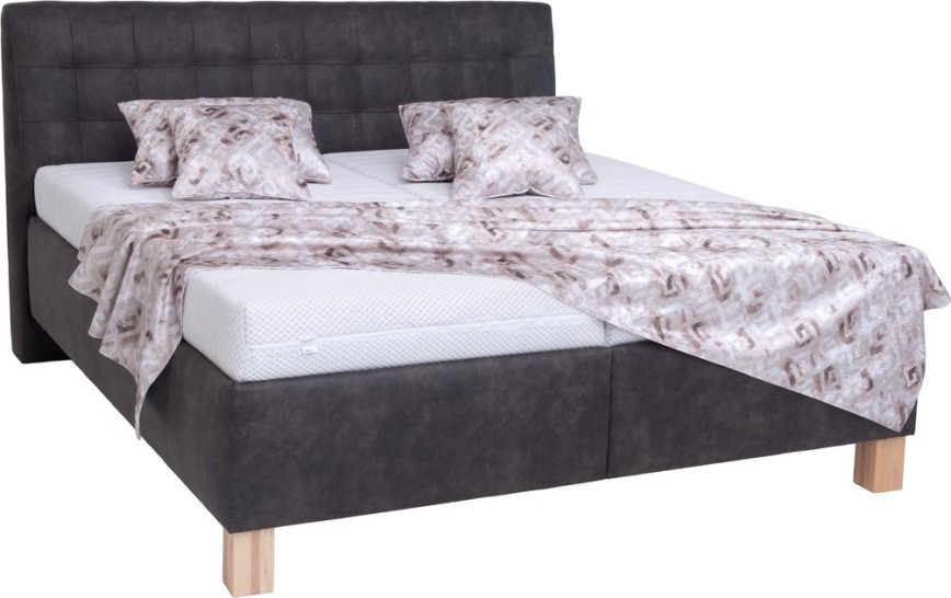 Čalouněná postel s úložným prostorem bez matrace VIOLET 160x200 cm tmavě šedá