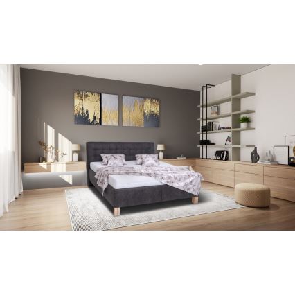 Čalouněná postel s úložným prostorem bez matrace VIOLET 160x200 cm tmavě šedá