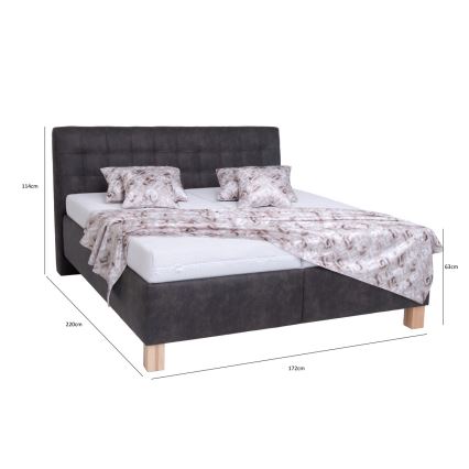 Čalouněná postel s úložným prostorem bez matrace VIOLET 160x200 cm tmavě šedá