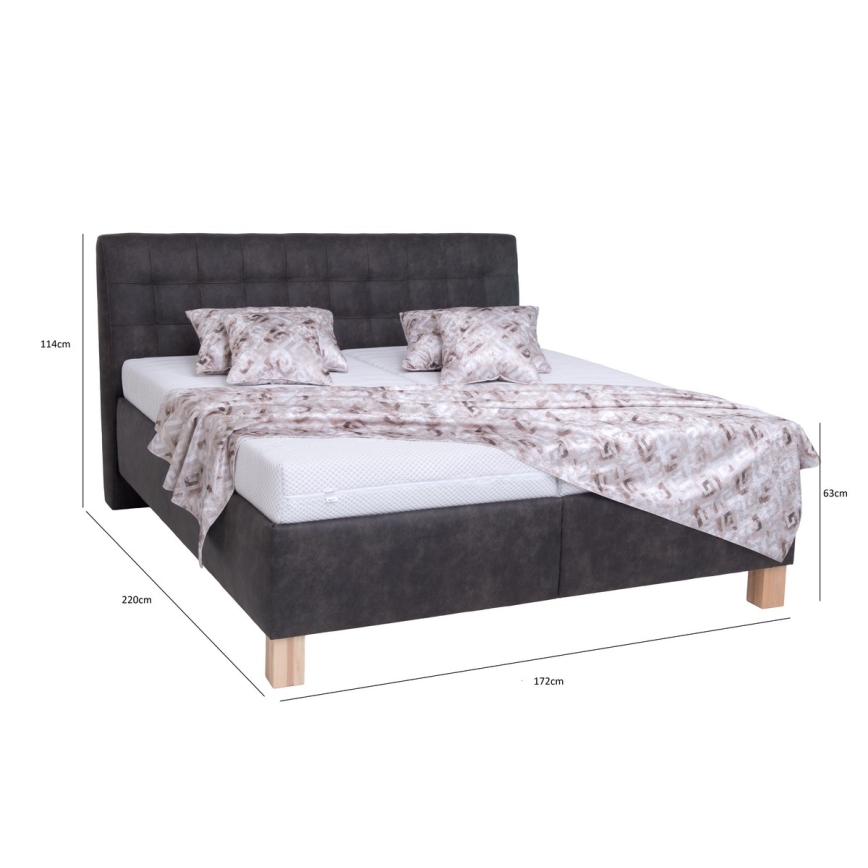 Čalouněná postel s úložným prostorem bez matrace VIOLET 160x200 cm tmavě šedá