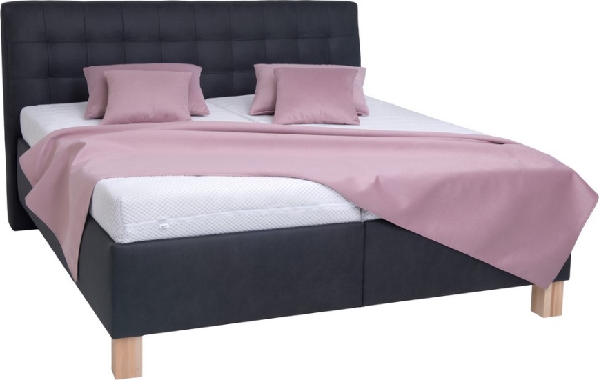 Čalouněná postel s úložným prostorem bez matrace VIOLET 180x200 cm antracit