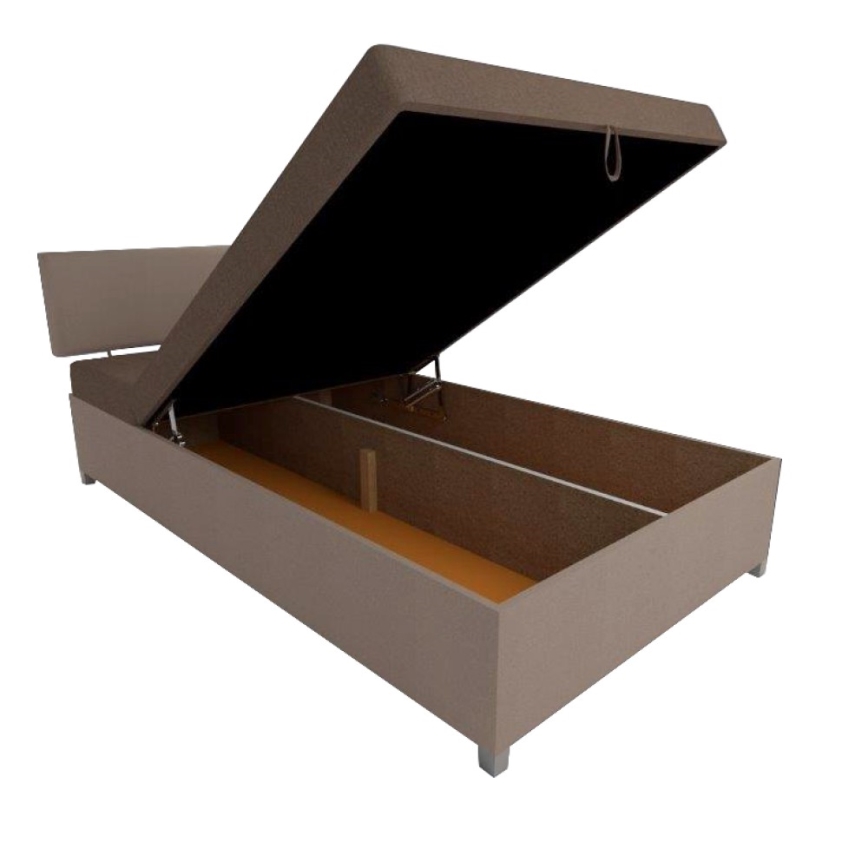 Čalouněná válenda s polohováním a úložným prostorem DALLAS 108x205 cm hnědá/tmavě hnědá