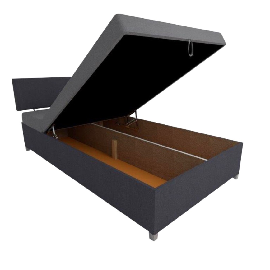 Čalouněná válenda s polohováním a úložným prostorem DALLAS 108x205 cm šedá/antracit