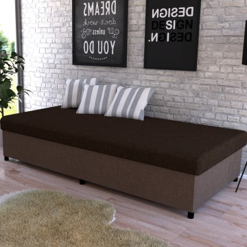 Čalouněná válenda s úložným prostorem CORY 80x200 hnědá